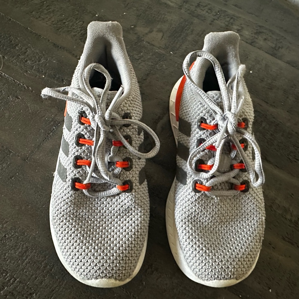 Kids Gray and Orange Athletic Sneakers